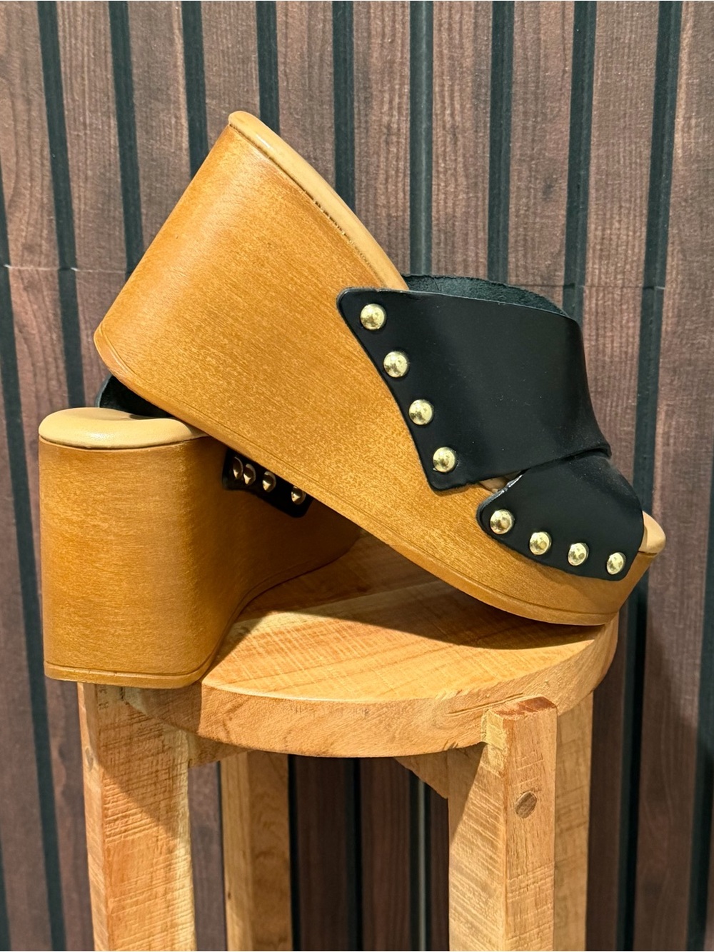 By Anthropologie Leather Cross Strap Platform Wedge Sandals | EU 39 | NWOB